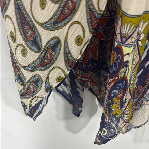 CARA CARA Bohemian Multicolor Silk Handkerchief Hem Skirt S - Picture 10 of 11